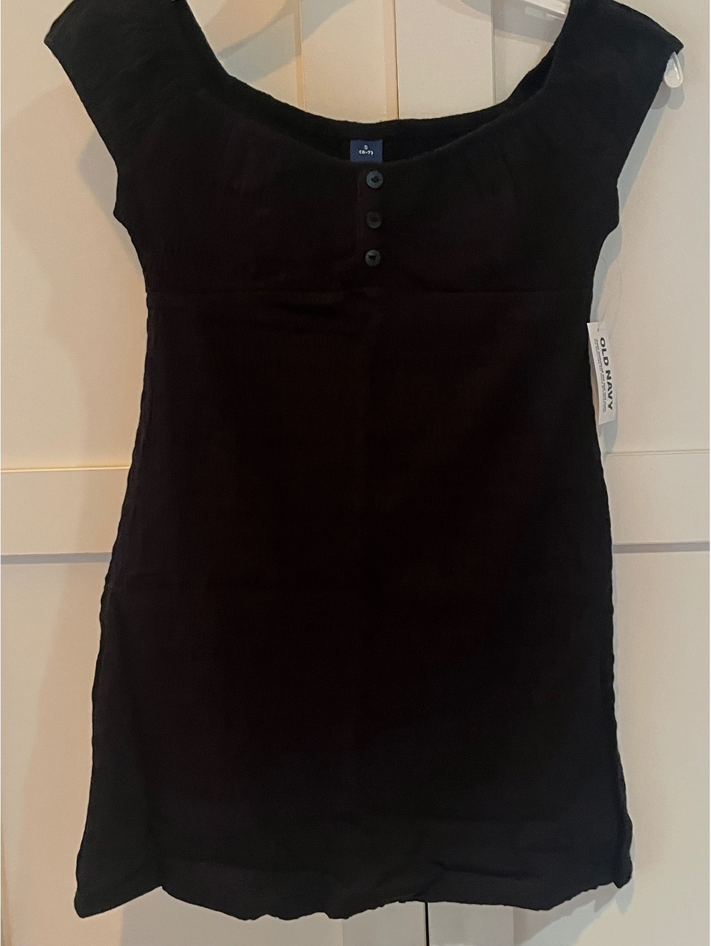 Old Navy Girl’s Black Short Sleeve Button Front Dress Size Small (6-7)